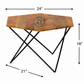 MODERN GEOMETRIC SOLID WOOD COFFEE TABLE WITH METAL LEGS
