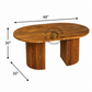 OVAL WOODEN DINING TABLE WITH DOUBLE FLUTED PEDESTAL BASE