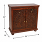 HANDCARVED ARCH FLORAL WOODEN STORAGE CABINET