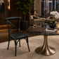 BLACK CROSS BACK PADDED METAL DINING CHAIR