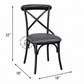 BLACK CROSS BACK PADDED METAL DINING CHAIR