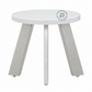 ALBA WHITE ROUND LOW STOOL WITH METAL LEGS