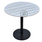 MODERN WHITE ROUND PEDESTAL BISTRO TABLE