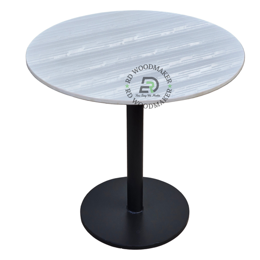 MODERN WHITE ROUND PEDESTAL BISTRO TABLE