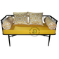 MODERN BLACK METAL DAYBED SOFA WITH MUSTARD YELLOW CUSHION SET