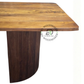 LARGE RECTANGULAR WOODEN DINING TABLE WITH FLUTED PEDESTAL LEGS