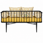 MODERN BLACK METAL DAYBED SOFA WITH MUSTARD YELLOW CUSHION SET
