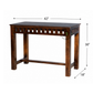 MODERN SOLID WOOD CONSOLE TABLE WITH GEOMETRIC CUTOUT APRON