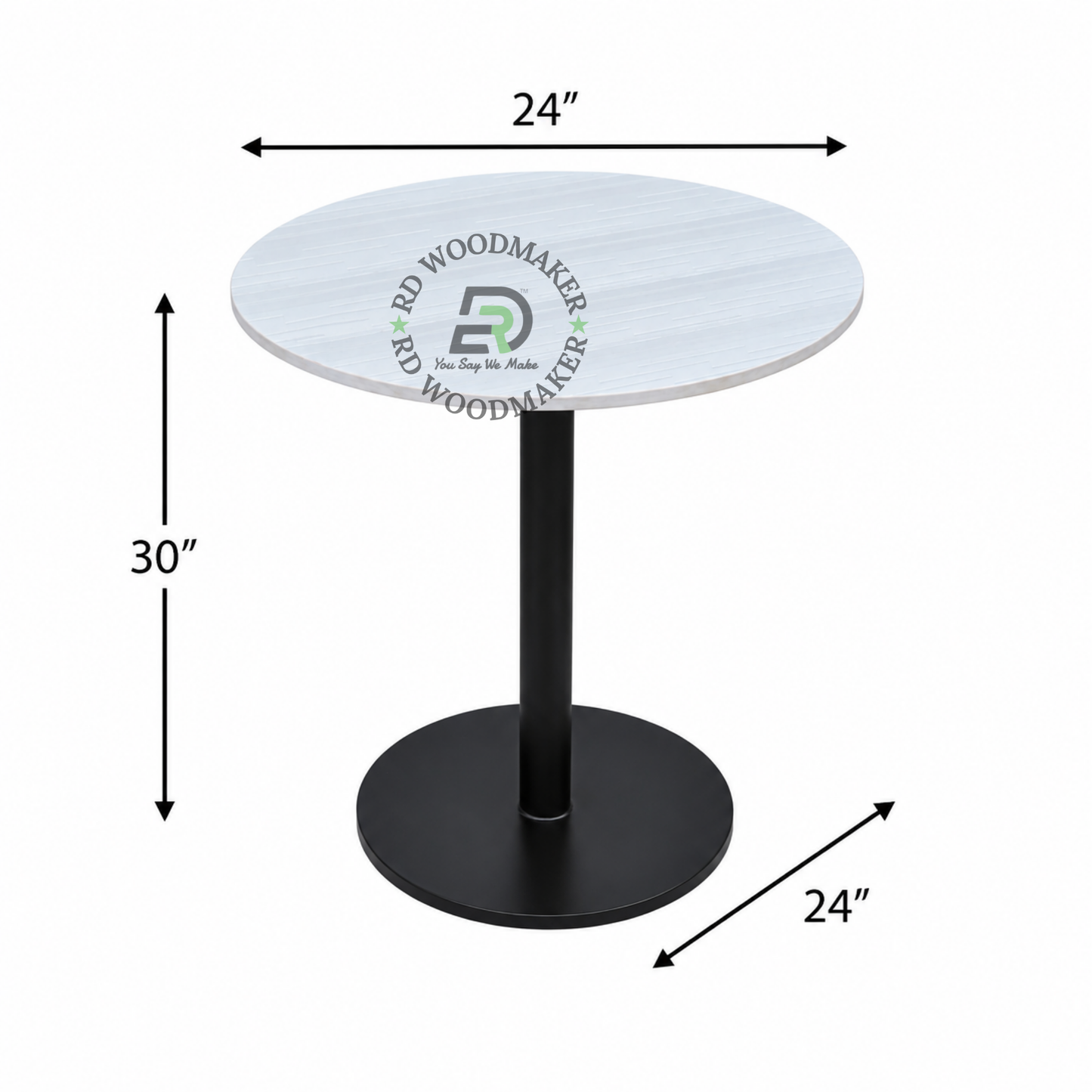 MODERN WHITE ROUND PEDESTAL BISTRO TABLE