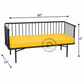 MODERN BLACK METAL DAYBED SOFA WITH MUSTARD YELLOW CUSHION SET