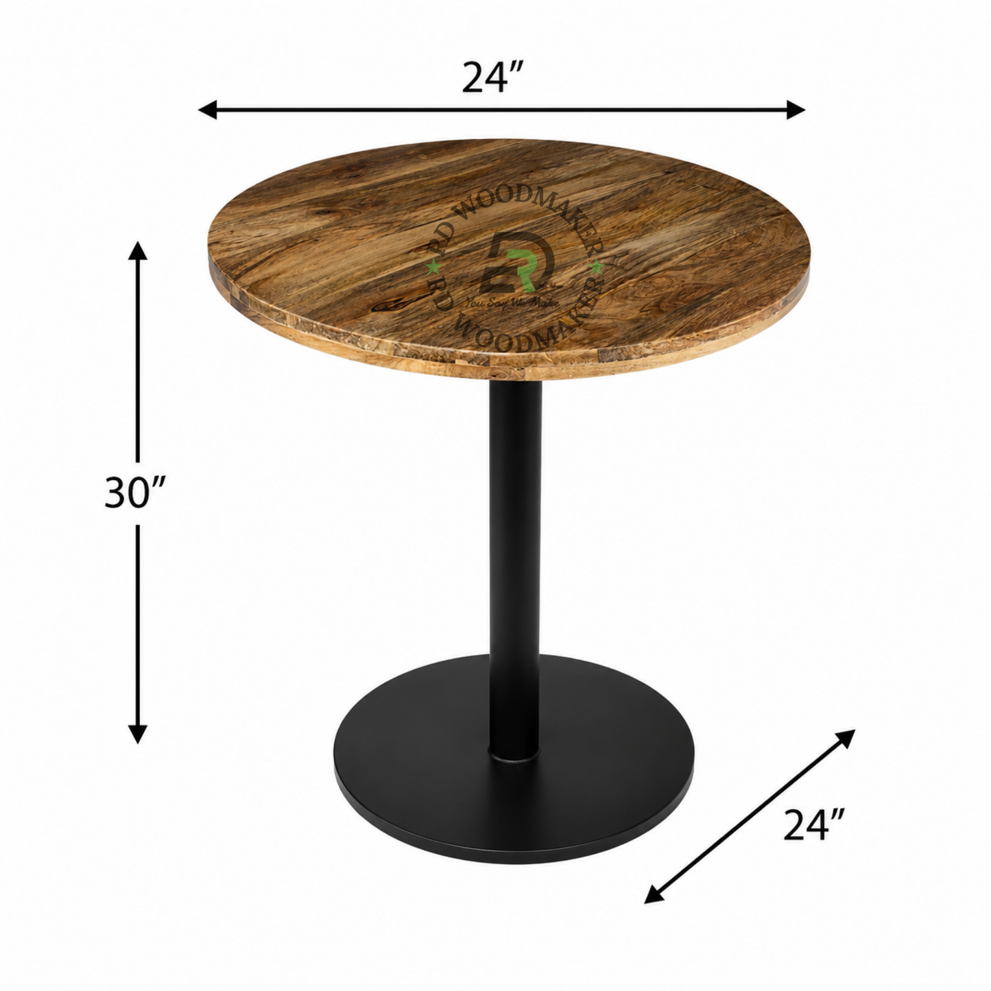 MODERN WHITE ROUND PEDESTAL BISTRO TABLE