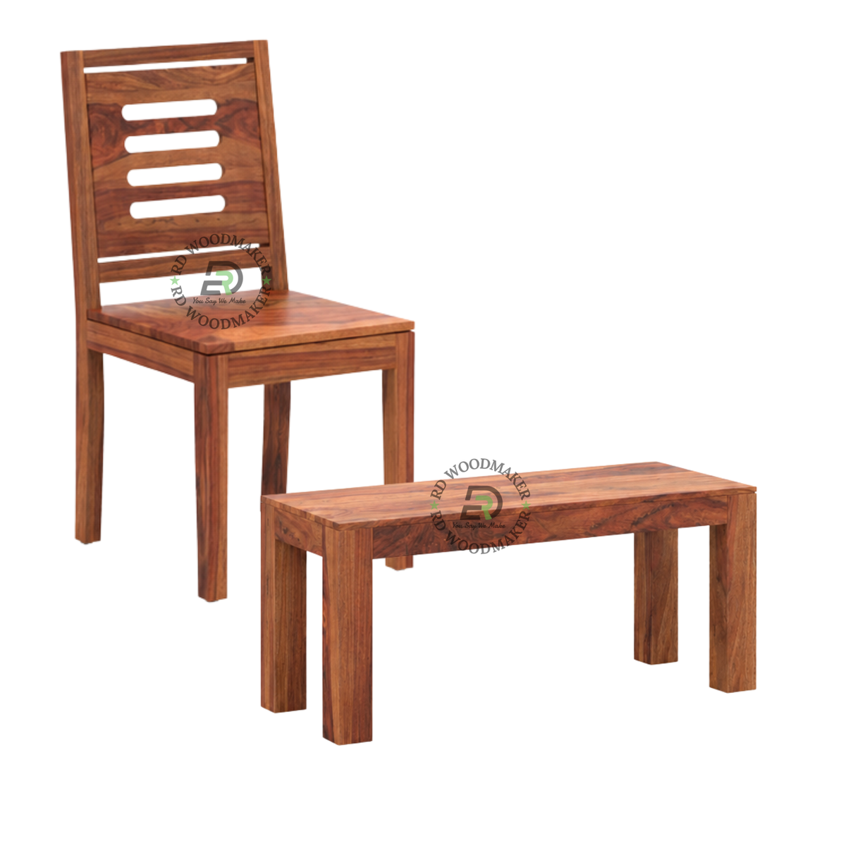 RUSTIC SOLID WOOD DINING TABLE & CLASSIC CHAIR SET