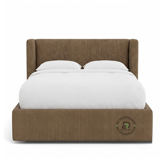 MODERN WINGBACK UPHOLSTERED BED
