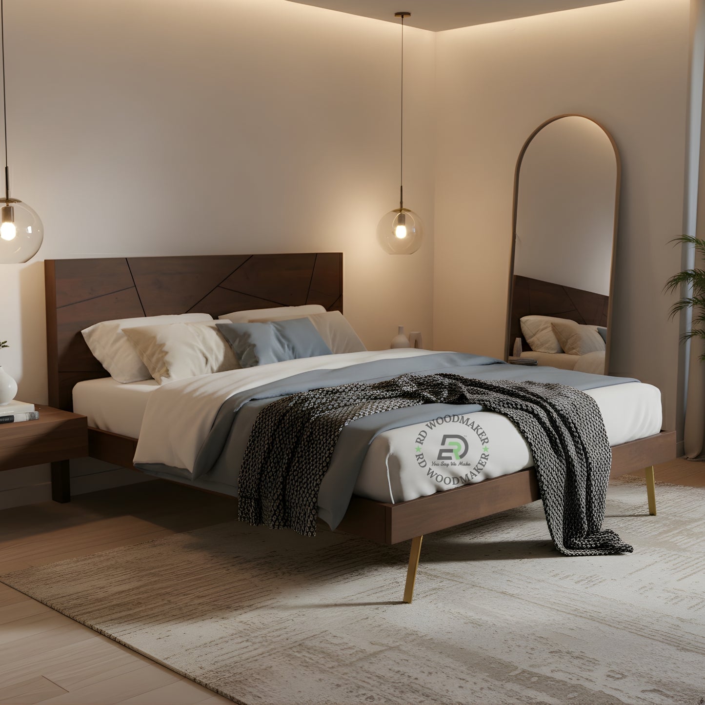 GEOMETRIC LINEAR PLATFORM BED