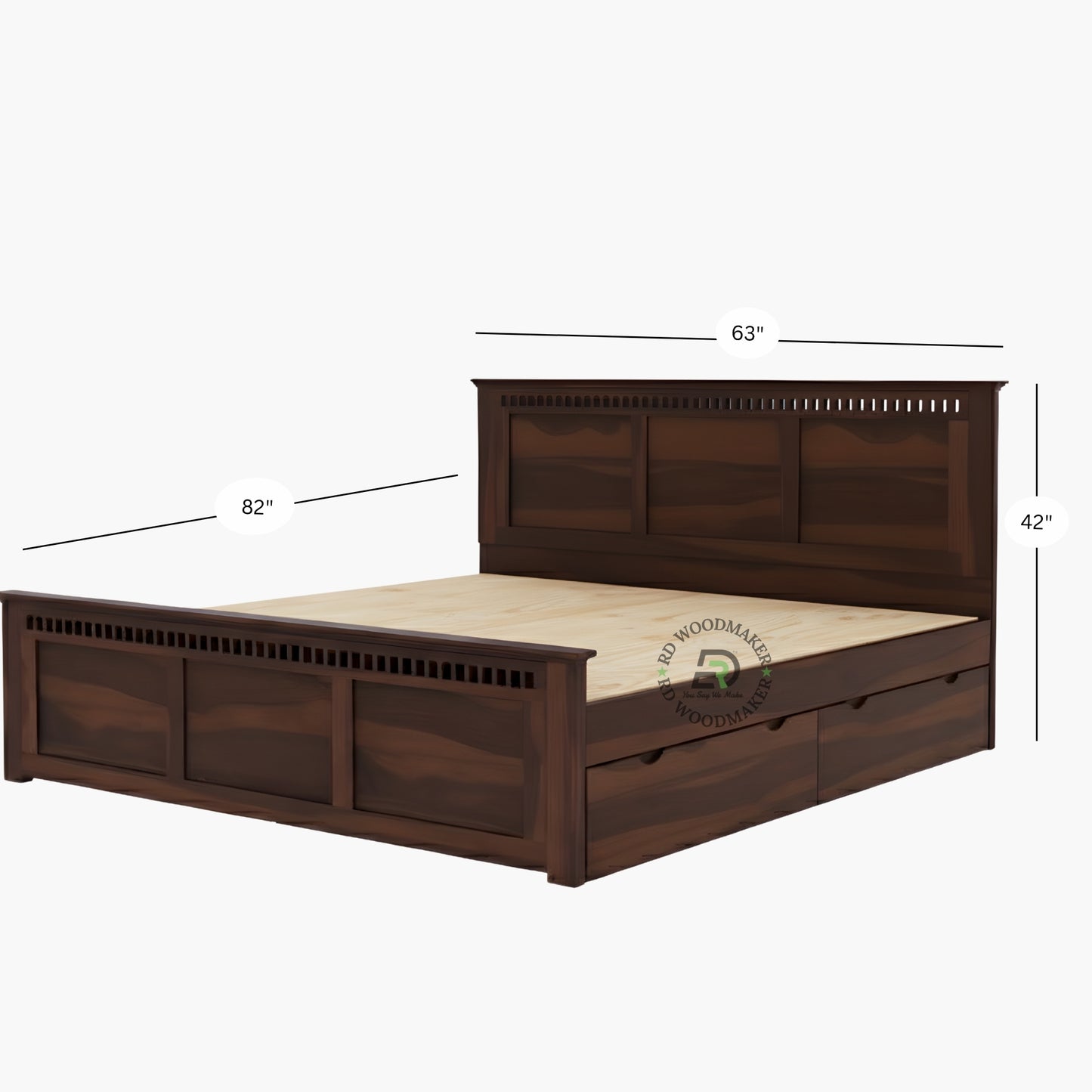 ROYAL GRID STORAGE WOODEN BED