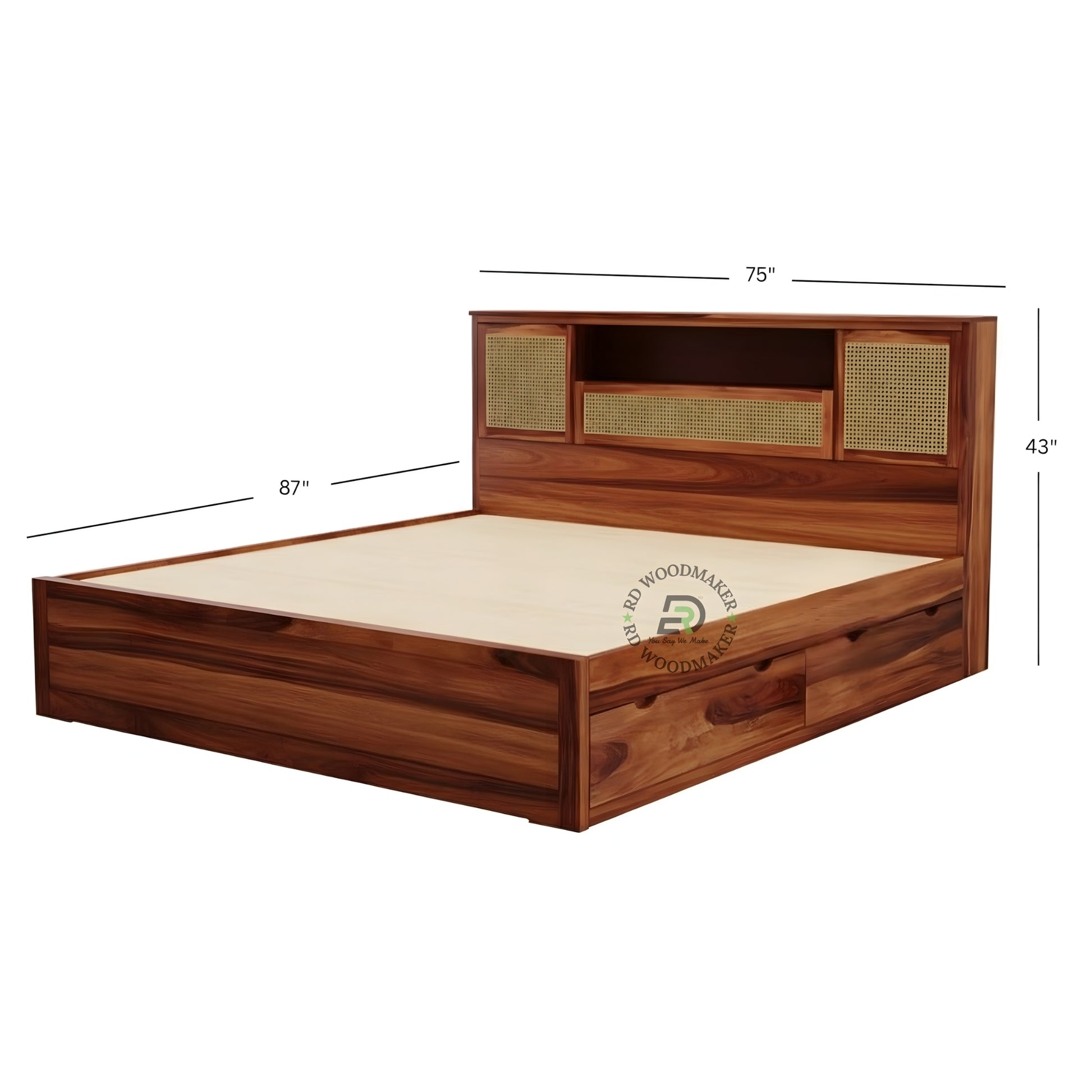 URBAN CANE STORAGE WOODEN BED