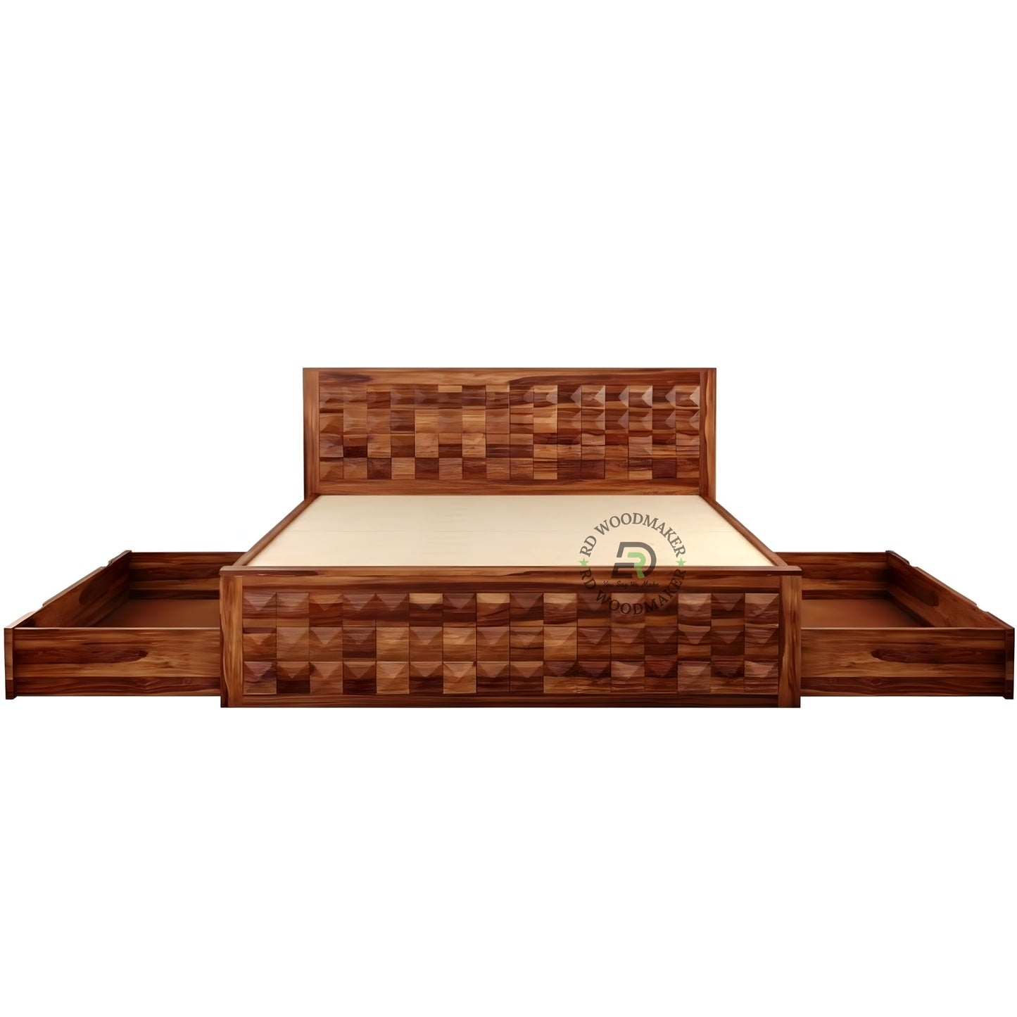 ROYAL GEOMETRIC STORAGE WOODEN BED