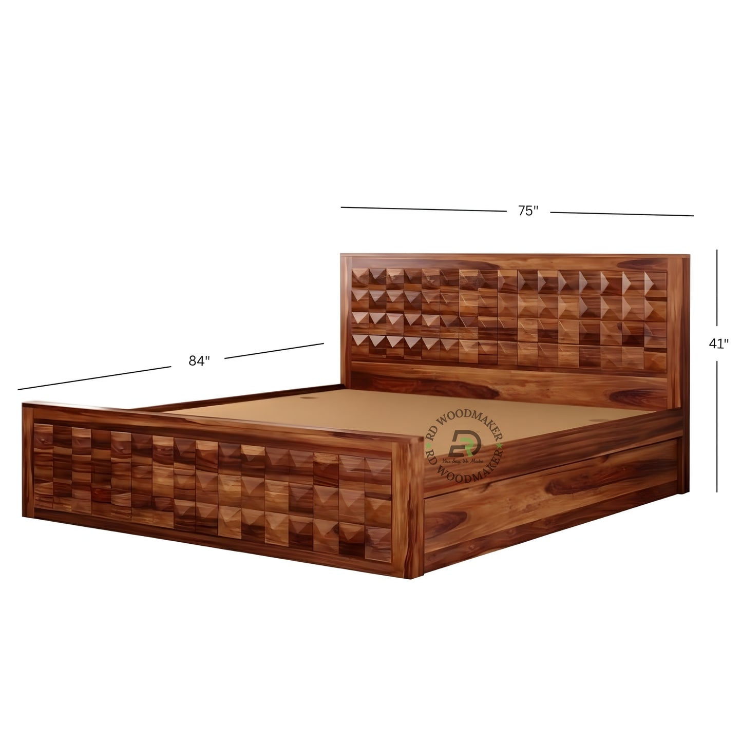 ROYAL GEOMETRIC STORAGE WOODEN BED