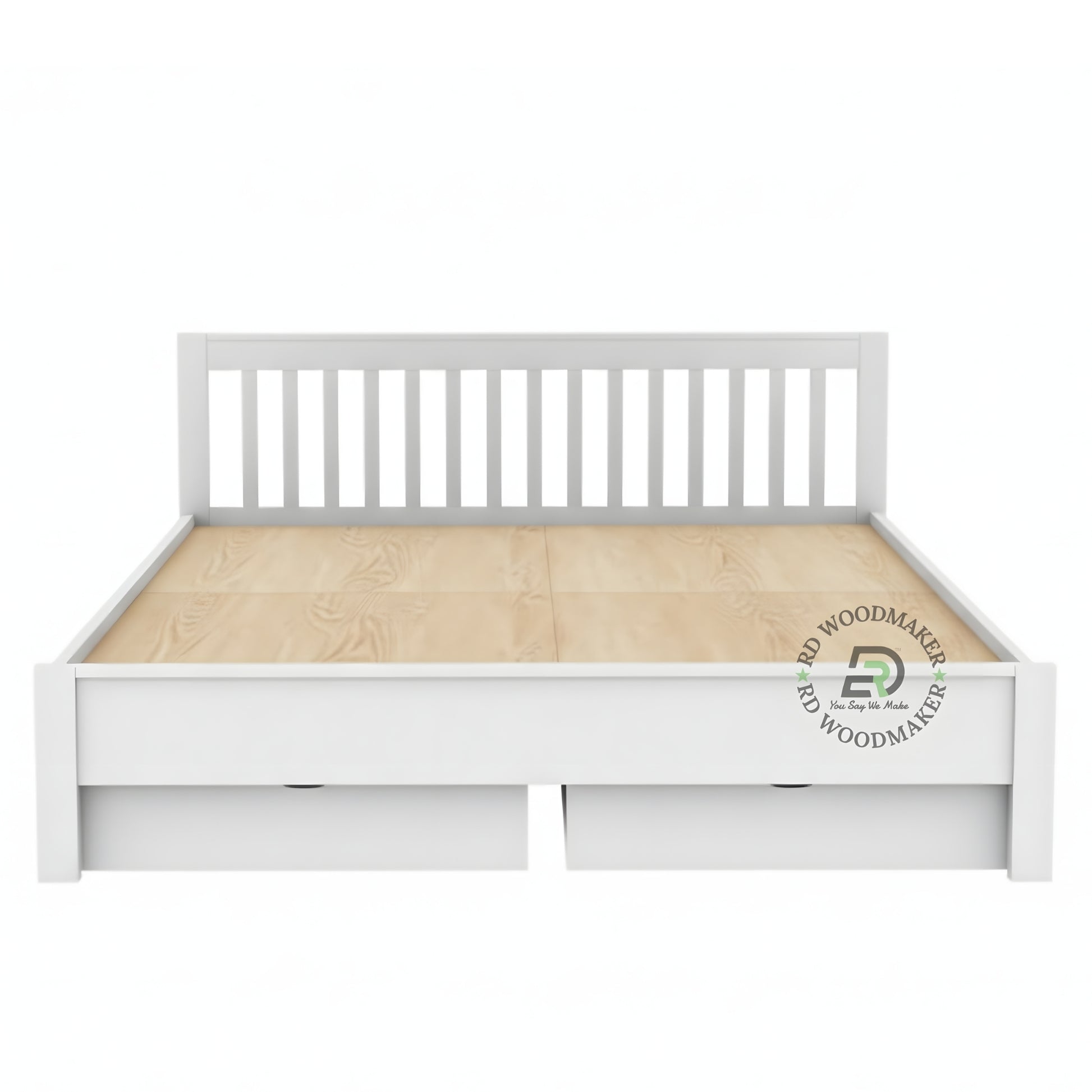 MODERN WHITE STORAGE WOODEN BED