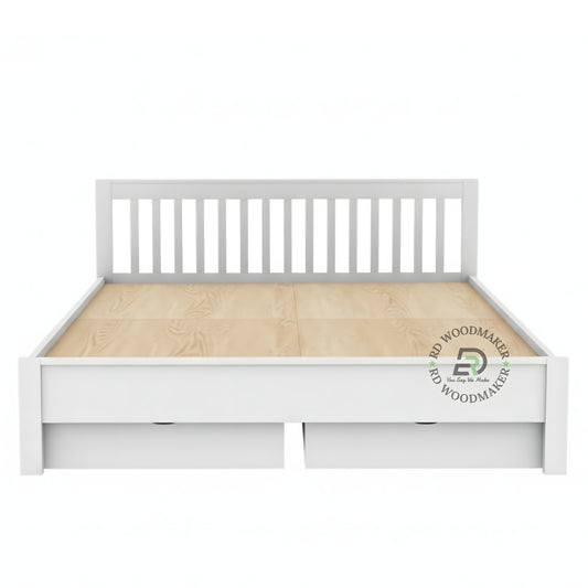 MODERN WHITE STORAGE WOODEN BED