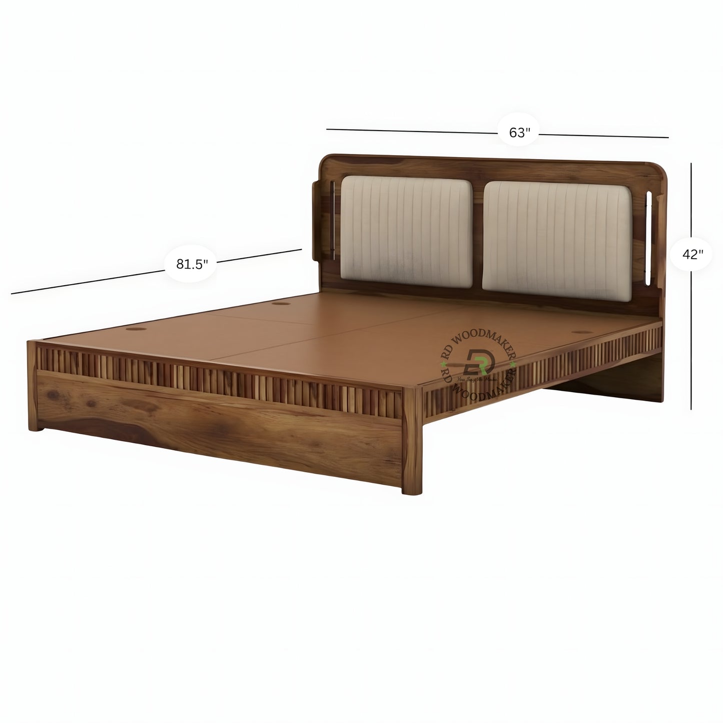 LUXURY UPHOLSTERED PANEL WOODEN BED