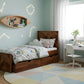 HERRINGBONE PATTERN WOODEN STORAGE BED WITH DRAWERS