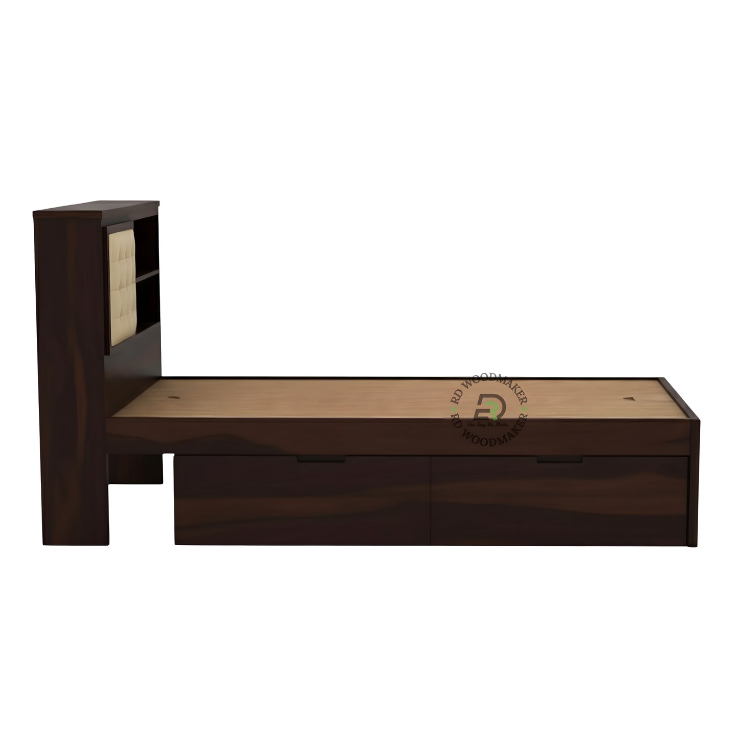 MODERN BOOKSHELF HEADBOARD STORAGE BED
