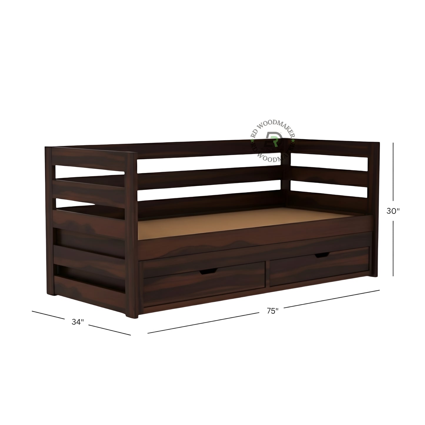 WOODEN DAYBED WITH STORAGE DRAWERS