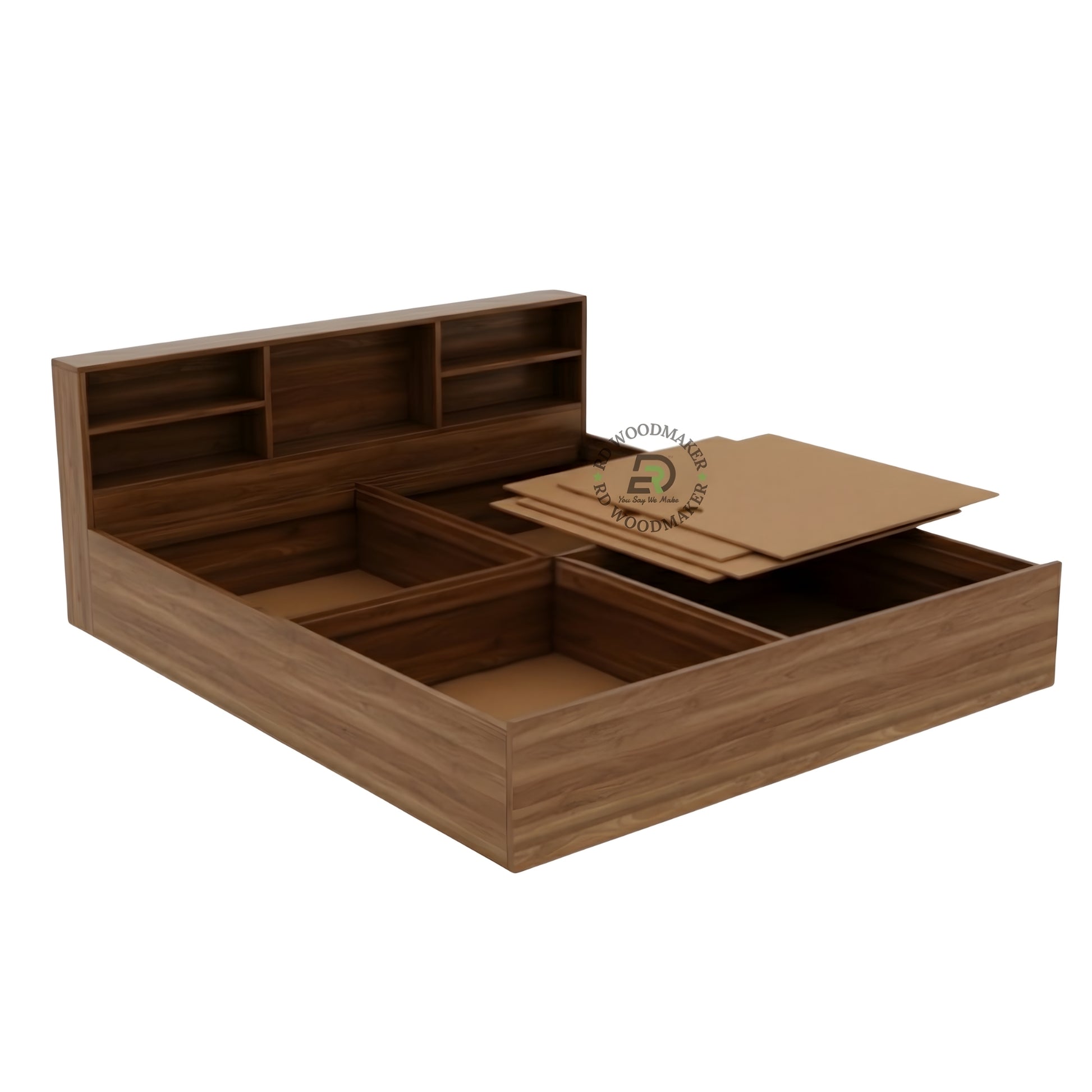MODERN BOOKSHELF STORAGE PLATFORM BED