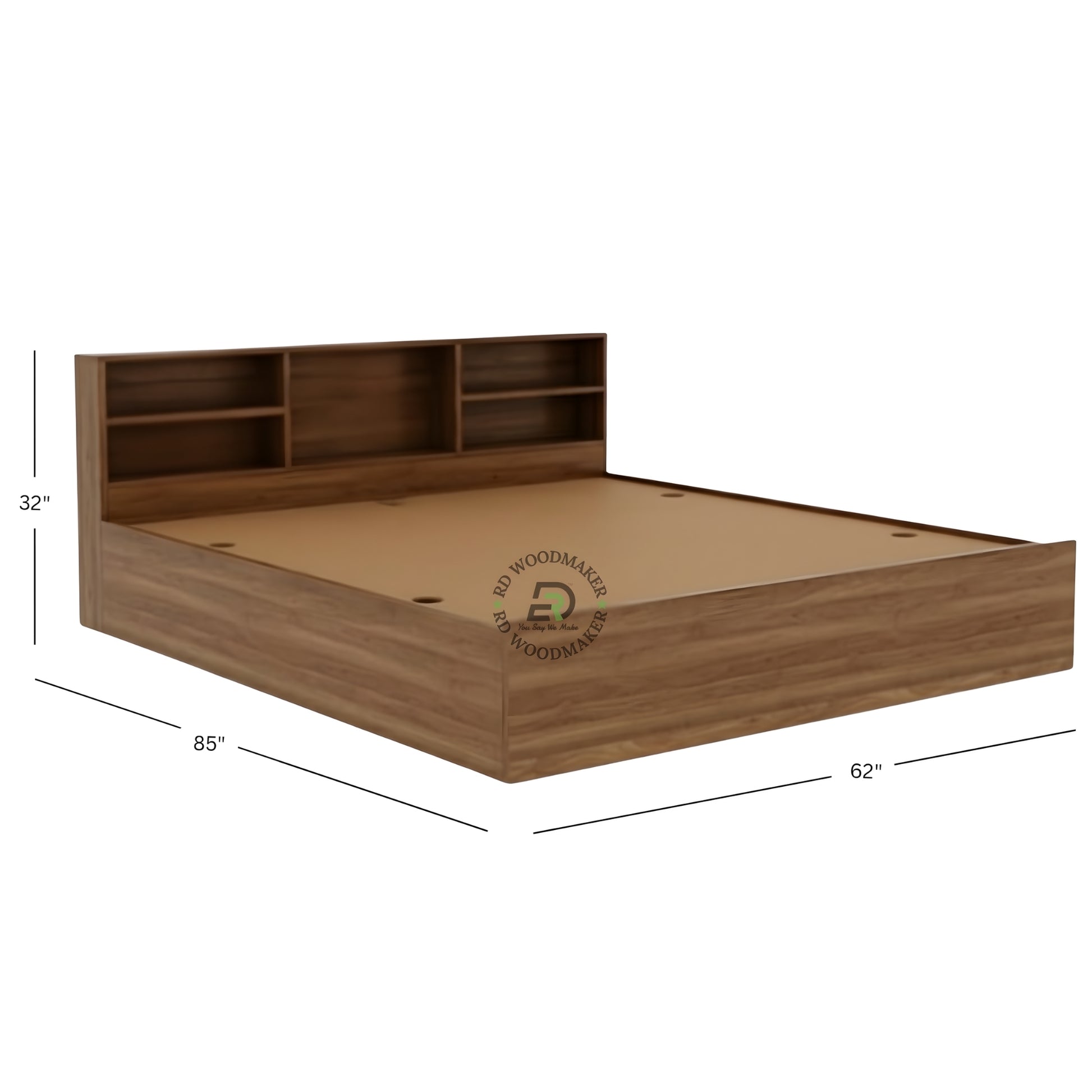MODERN BOOKSHELF STORAGE PLATFORM BED