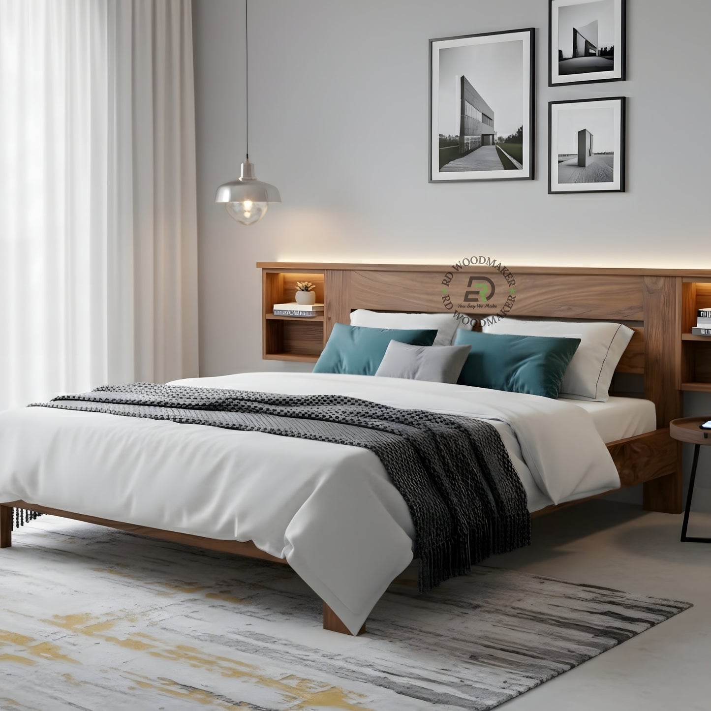 MINIMALIST SOLID WOOD PLATFORM BED