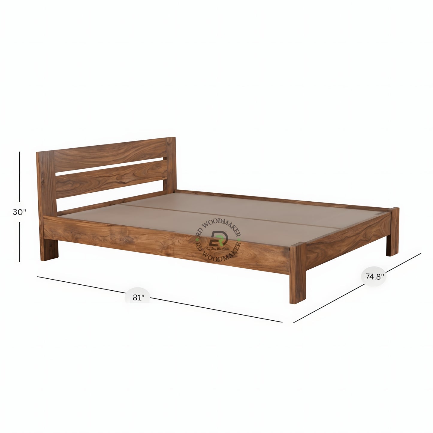MINIMALIST SOLID WOOD PLATFORM BED