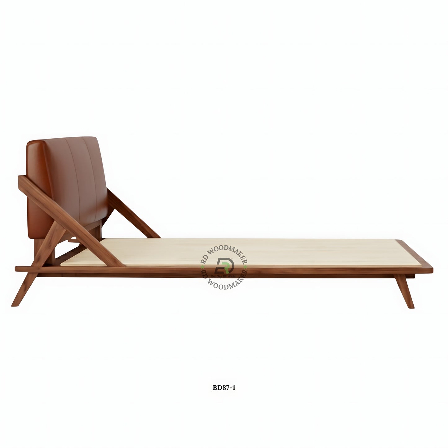 MID CENTURY MODERN UPHOLSTERED PLATFORM BED