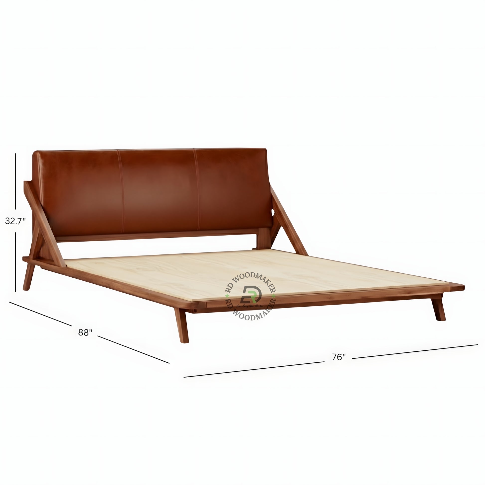 MID CENTURY MODERN UPHOLSTERED PLATFORM BED