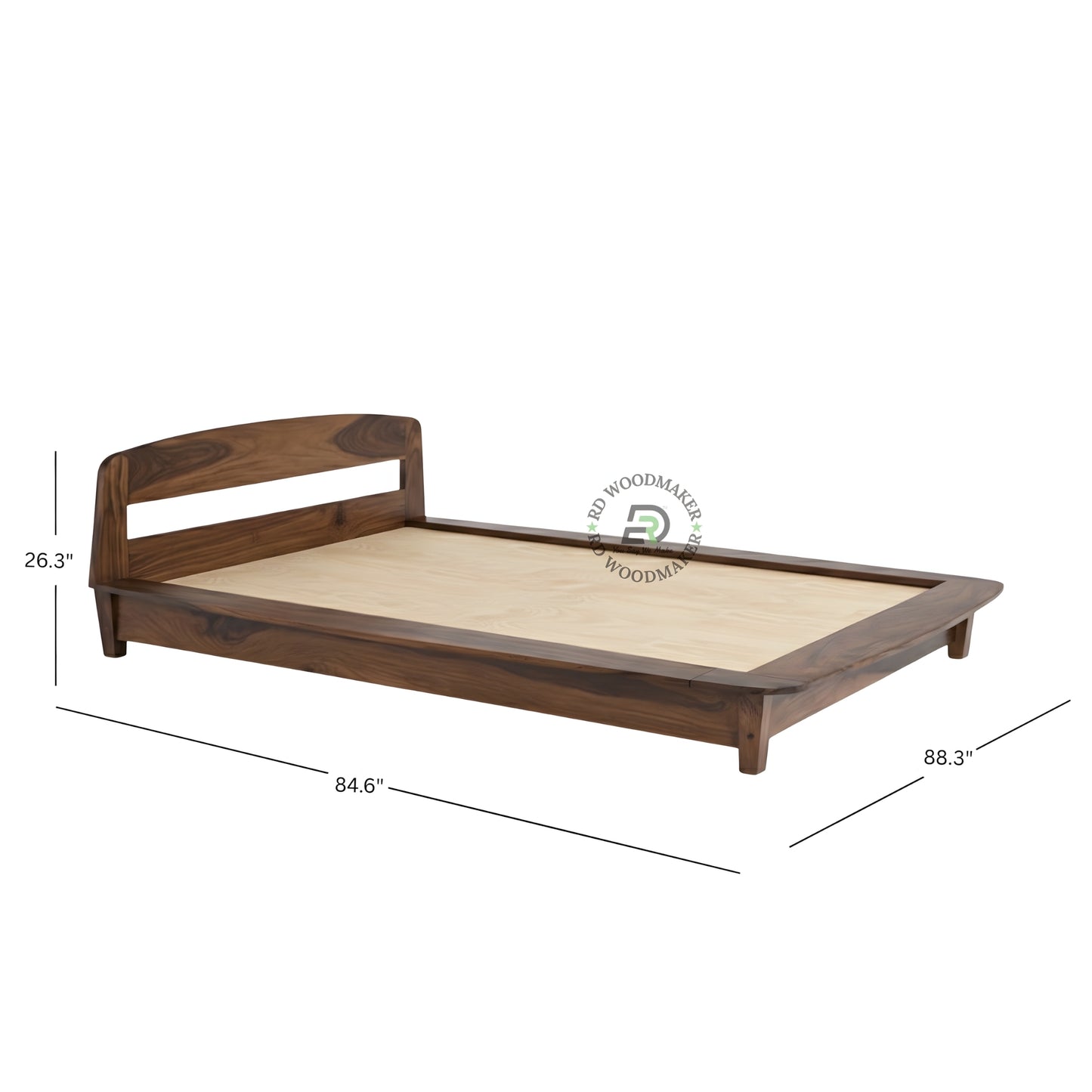 CURVED EDGE MODERN PLATFORM BED