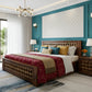 HANDCRAFTED INLAY PATTERN WOODEN BED