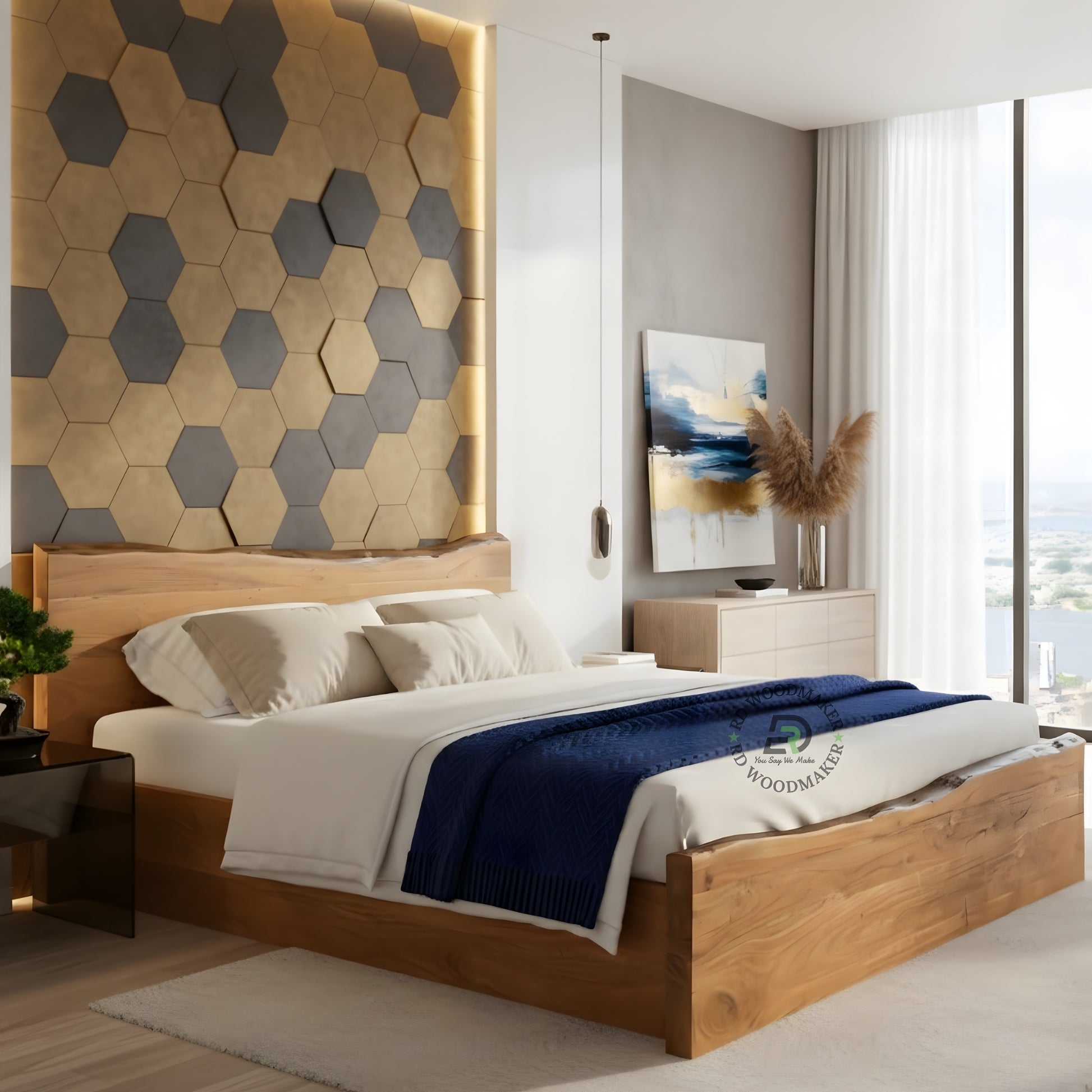 LIVE EDGE SOLID WOOD PLATFORM BED