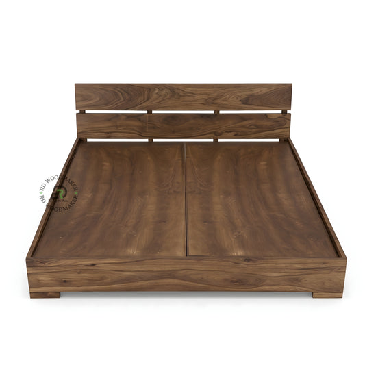 MODERN SLATTED WOODEN PLATFORM BED