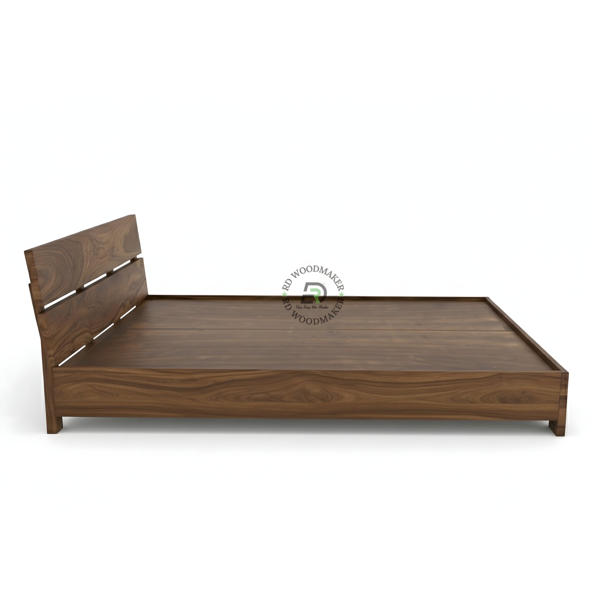 MODERN SLATTED WOODEN PLATFORM BED