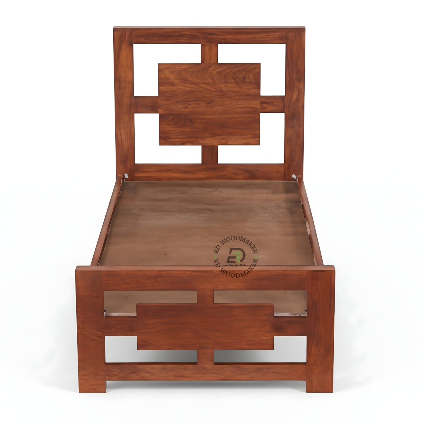 GEOMETRIC FRAME SOLID WOOD BED