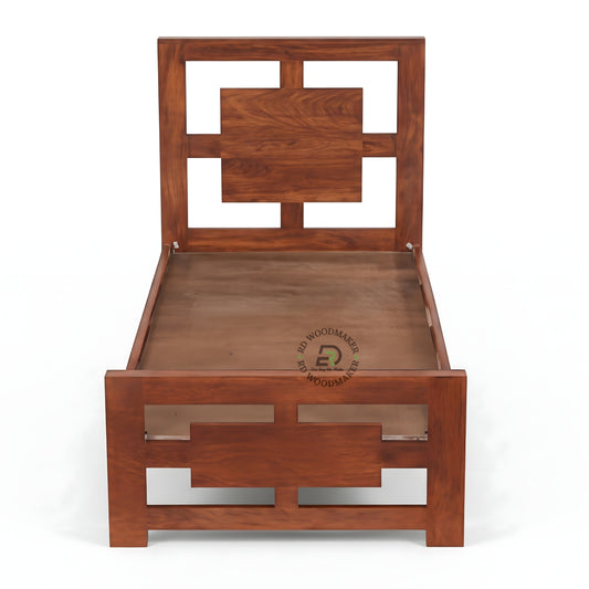 GEOMETRIC FRAME SOLID WOOD BED