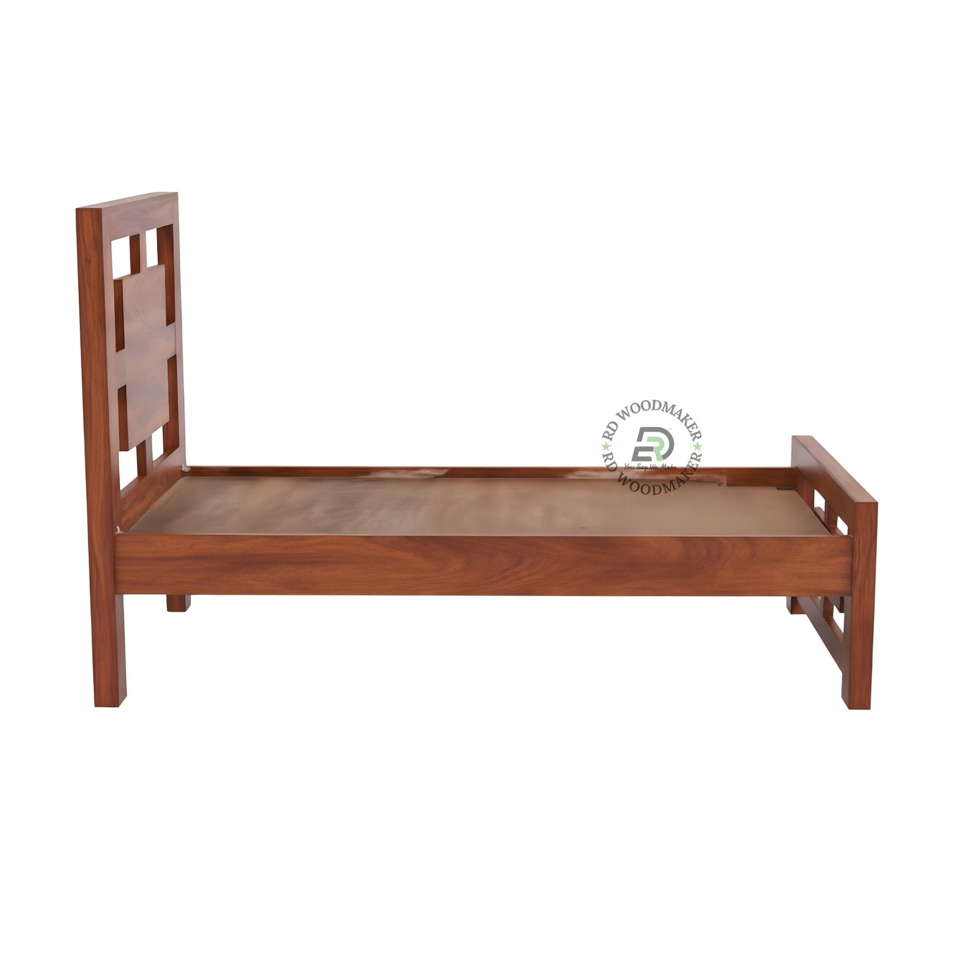 GEOMETRIC FRAME SOLID WOOD BED