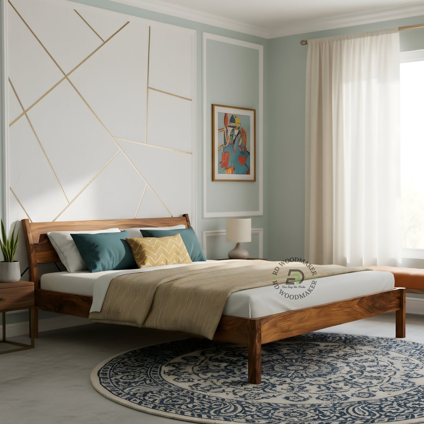 MINIMALIST SOLID WOOD PLATFORM BED