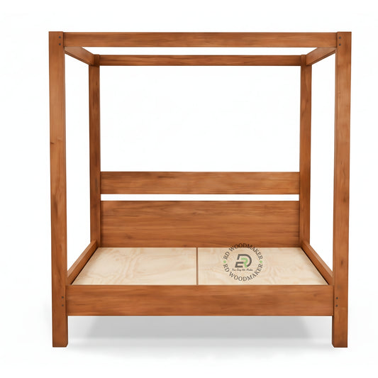MODERN WOODEN CANOPY BED FRAME