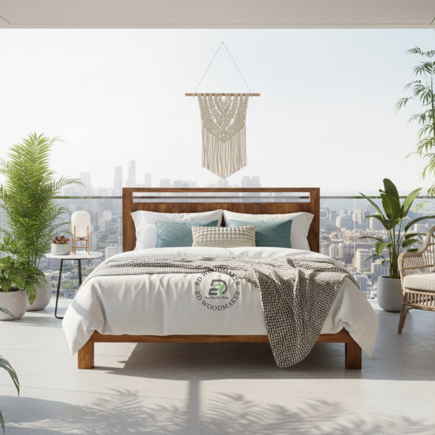 CONTEMPORARY SOLID WOOD PANEL BED