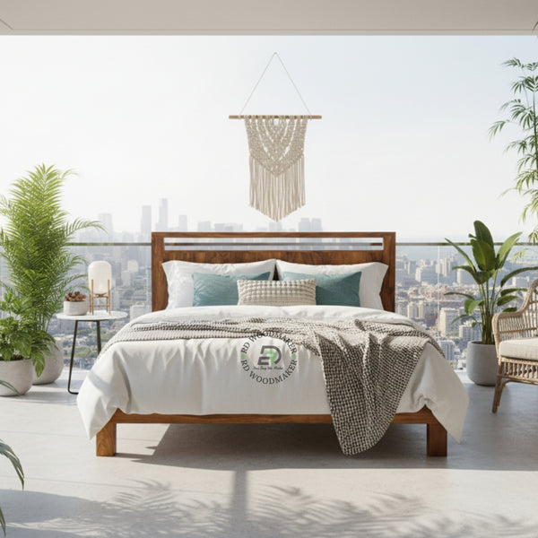 CONTEMPORARY SOLID WOOD PANEL BED