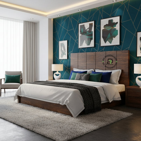 VERTICAL PANEL SOLID WOOD BED