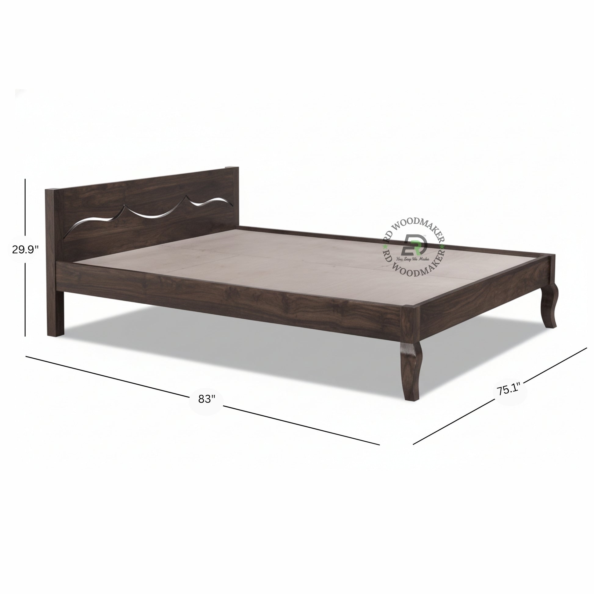 CLASSIC CURVED LEG WOODEN BED