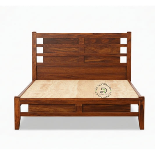 CLASSIC GEOMETRIC PANEL WOODEN BED