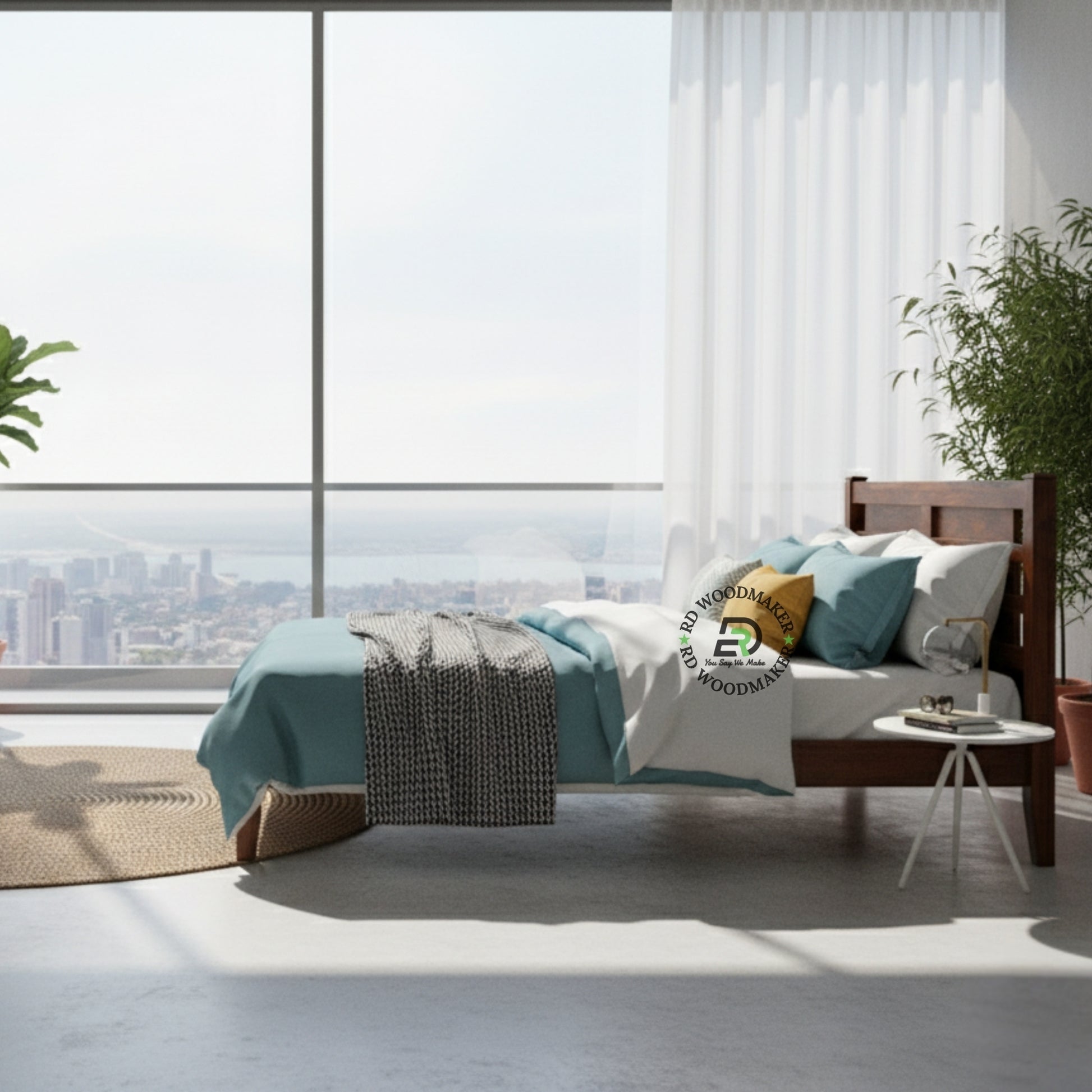 CLASSIC GEOMETRIC PANEL WOODEN BED